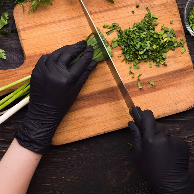 100 Pcs Black Cooking Gloves   Black Gloves for Cooking   Best Disposable Nitrile Gloves to Cook