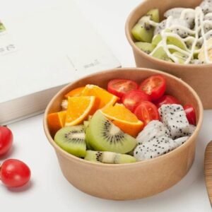 1000B   32oz Kraft Round Paper Bowl   150mm Top Base Only 300 Pcs Pack of 50