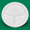 10″ Bagasse Round Plates – 3 Compartment