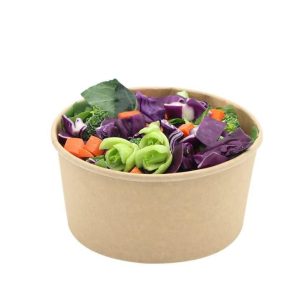 1100B   37oz Kraft Round Paper Bowl   165mm Top Base Only 300 Pcs Pack of 50