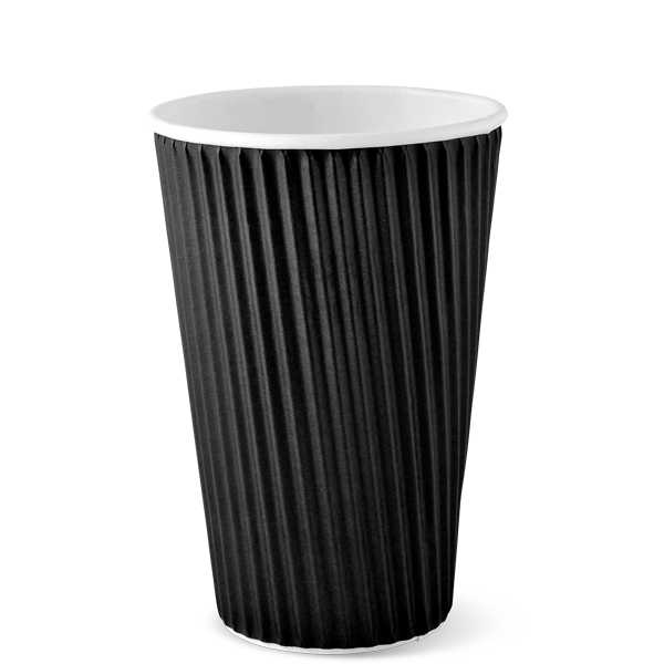 12oz black paper coffee cups kraft ripple