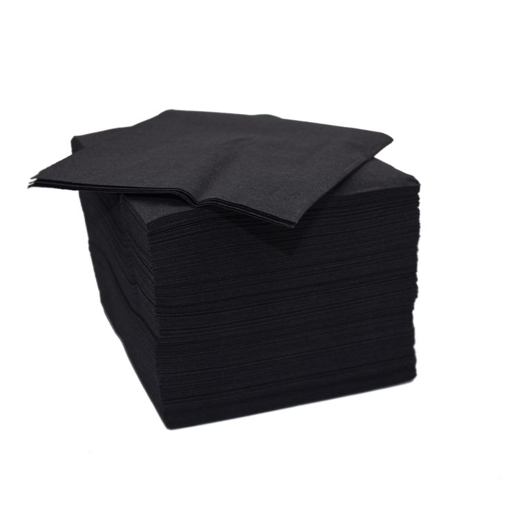 200 Sheets Black 2Ply Cocktail Napkins 24cm x 24cm   Eco Friendly Absorbent and Elegant Table Decor for Weddings Holidays and Celebrations