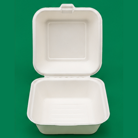 Bagasse Burger Boxes 6×6″ (2)