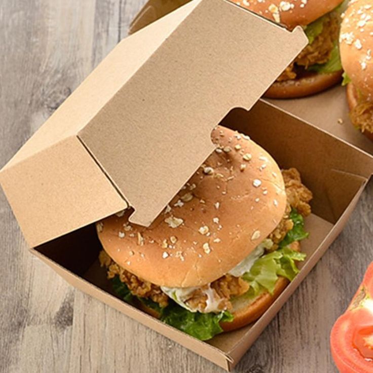 Hamburger Boxes 100 250PCS 8Sizes Kraft CB11 100PCS