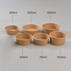Kraft Paper Salad Bowl in Stock Buy Kraft paper bowl disposable salad bowls Salad Paper Bowl Product on Food Packaging Shanghai SUNKEA Packaging Co  Ltd 