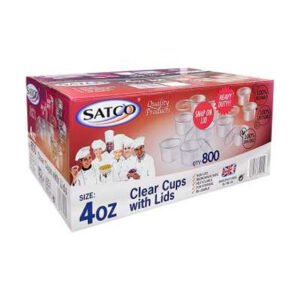 Satco 4oz Round Container and Lid a pack of 800 base and lids 4704  05552 1