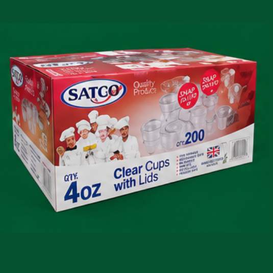 Satco 4oz Round Containers + Lids (3)