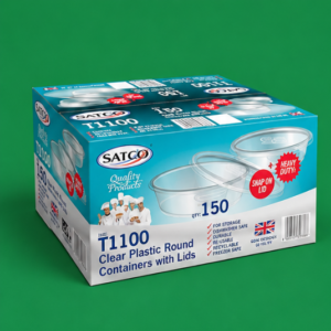 Satco Clear Plastic Round Containers T1100