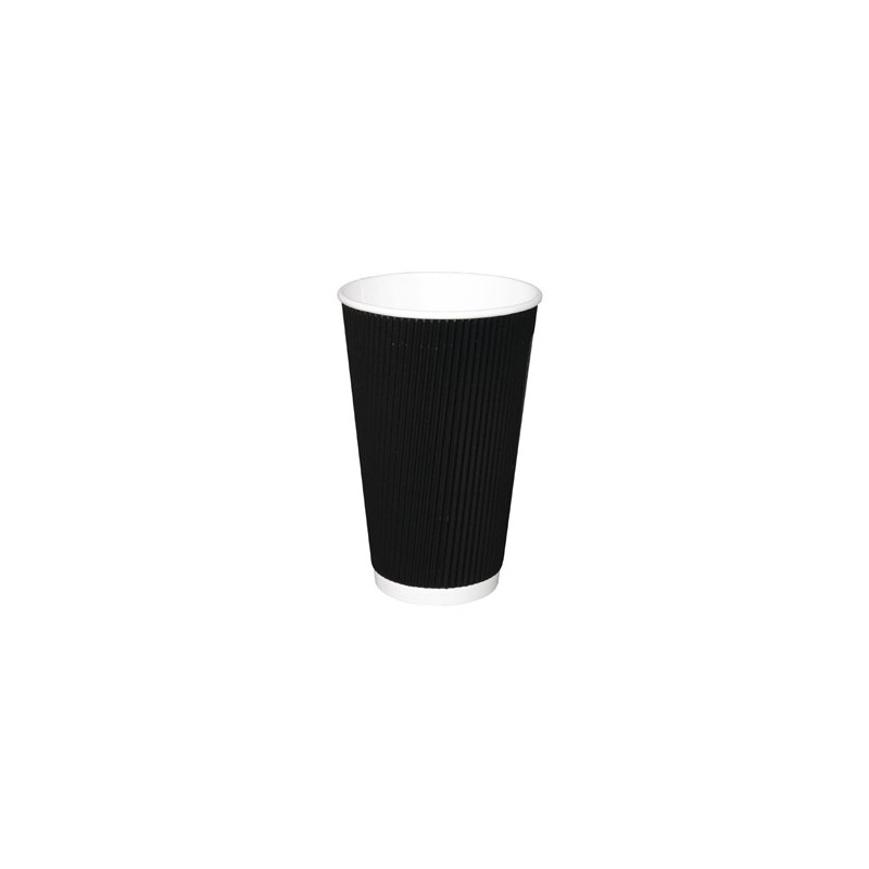 fiesta takeaway coffee cups ripple wall kraft black 16oz x25
