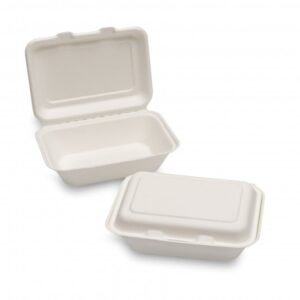 green planet bagasse lunch box 185x134x65mm 7 5x5x2 5 white box of 400 p60936 64957 medium