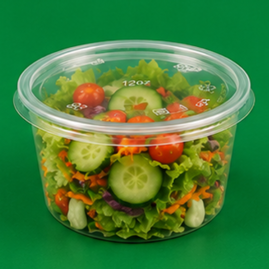 12oz Plastic Round Containers & Lids (1)