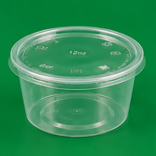 12oz Plastic Round Containers & Lids