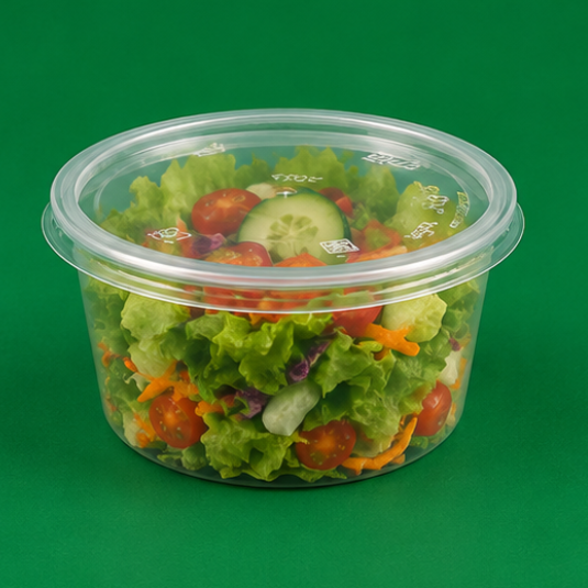 16oz Plastic Round Containers & Lids (2)