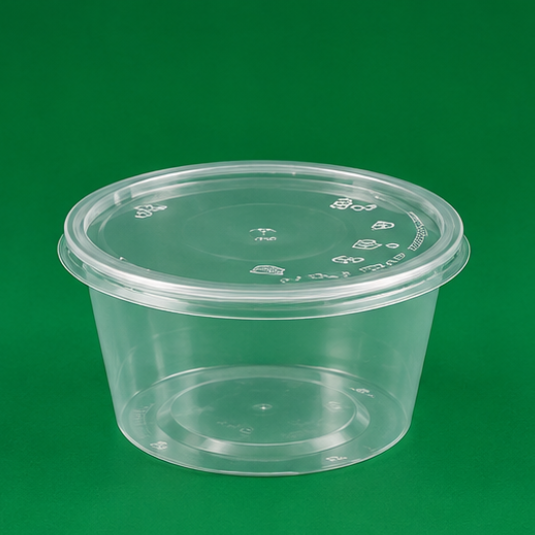 16oz Plastic Round Containers & Lids