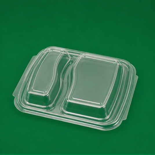 Clear Lids for 2 Compartment Containers (1)