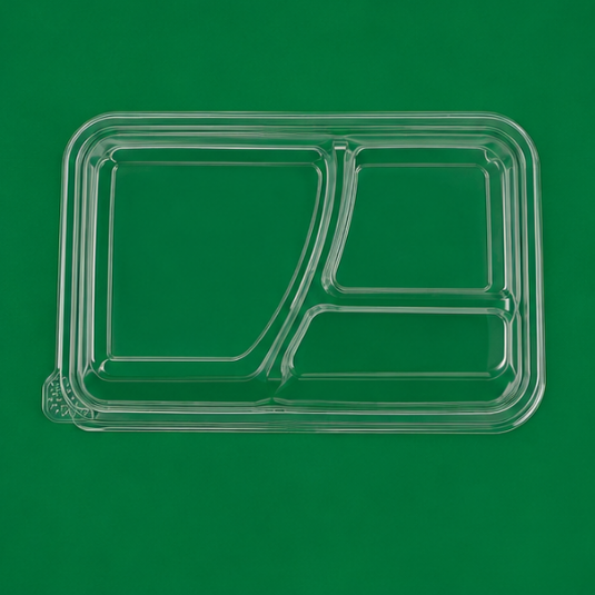Clear Lids for 3 Compartment Containers (2)