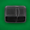 HD 2 Comp. Black Containers & LIDS (3)