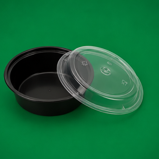 Black Base Round Containers 750ml