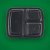 HD 3 Comp. Black Containers & LIDS (3)