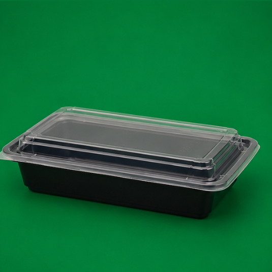 Rect. 24oz Black Base Containers