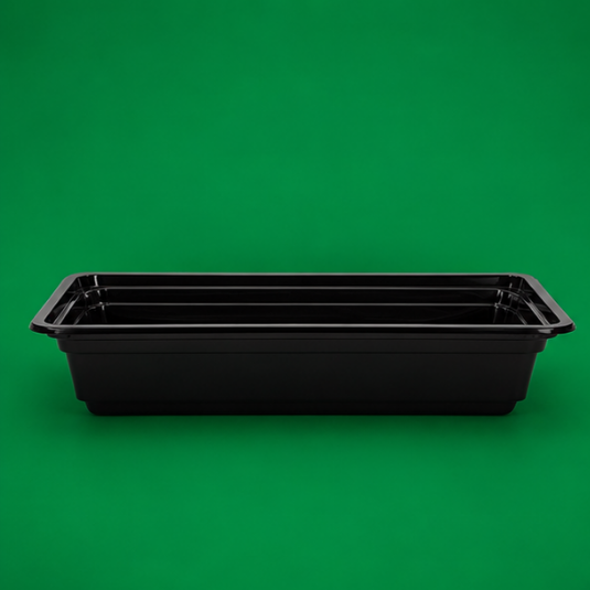 Rect. 28oz Black Base Containers